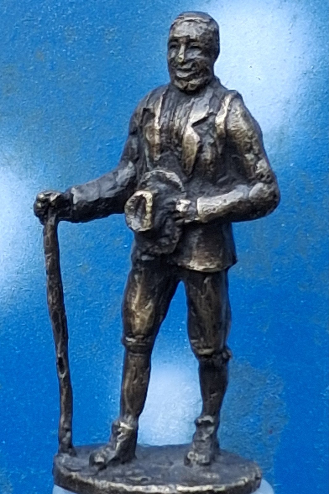 Jaap Hartman,  Schaapsherder. Bronzen sculptuur.  13.5 cm., Verzamelen, Ophalen, Zo goed als nieuw, Mens