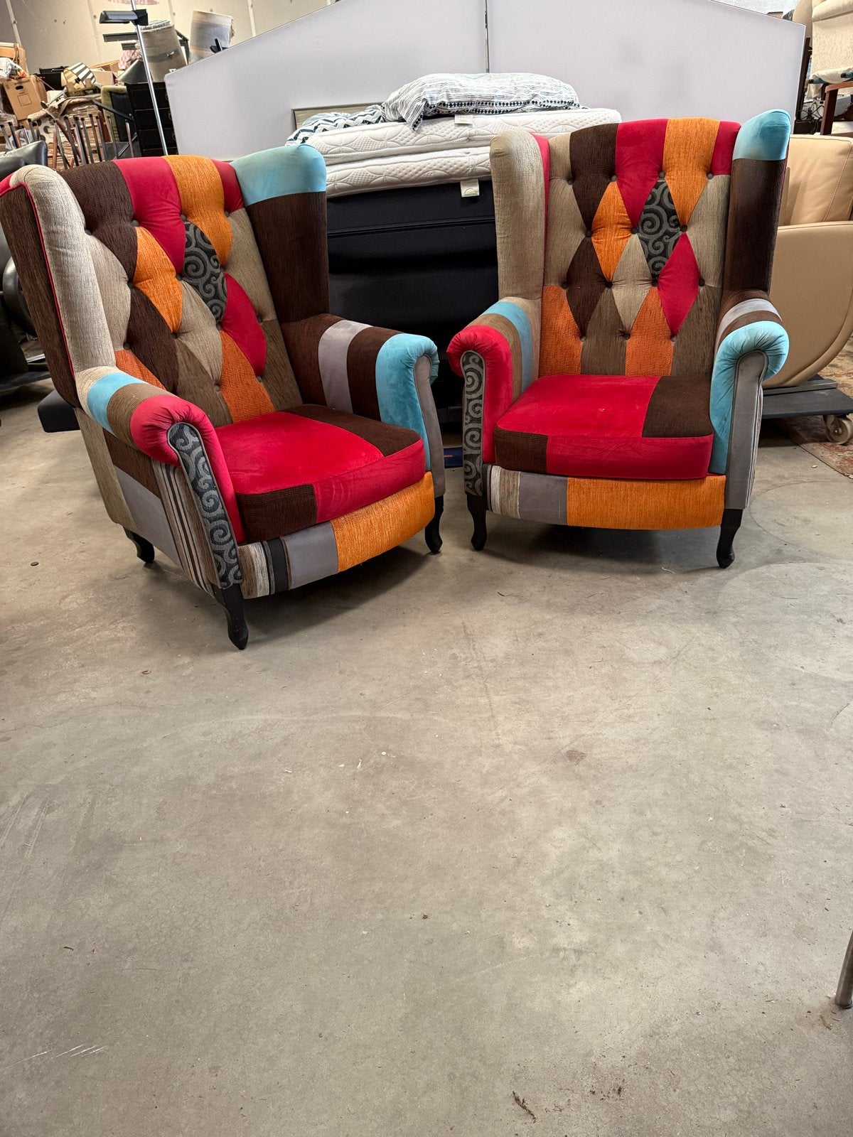 Patchwork fauteuil - kleurrijk en comfortabel, Gebruikt, ., Ophalen of Verzenden, .