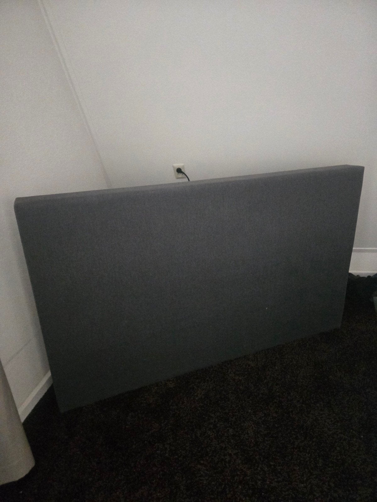 Antraciet grijs stoffen hoofdbord 170x110 cm, Tweepersoons, Ophalen of Verzenden, Zo goed als nieuw, 180 cm