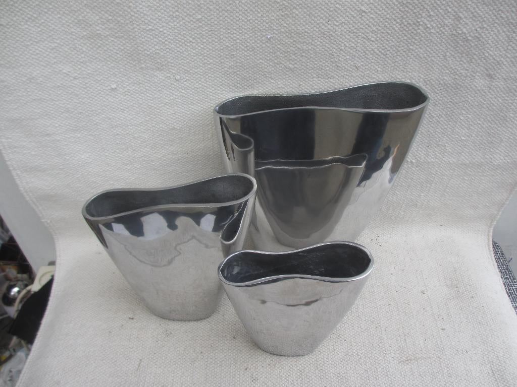 Vintage SET [3st] aluminium vazen ITALY '80