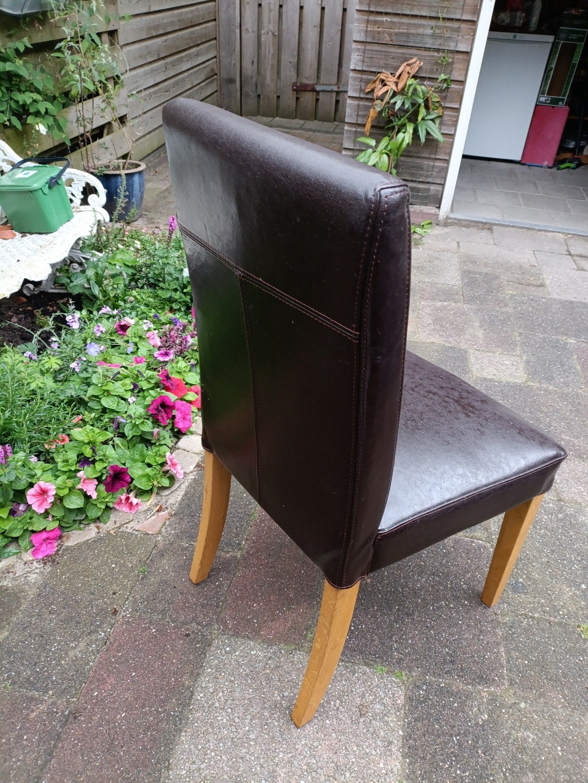 Mooie leren stoelen 6 stuks, Ophalen, Rechthoekig, Leer, 125 cm of meer