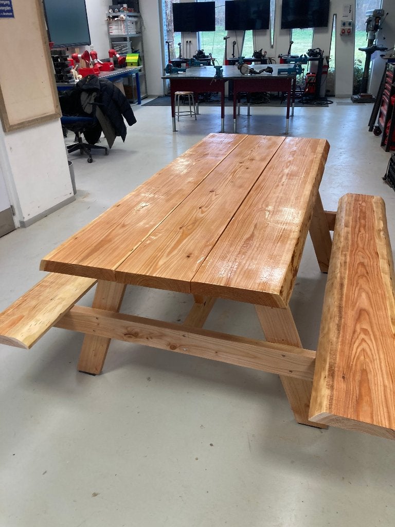 Robuuste Douglas Picknicktafel, Huis en Inrichting, Tafels | Eettafels, Nieuw, Vijf personen of meer, 150 tot 200 cm, Rechthoekig