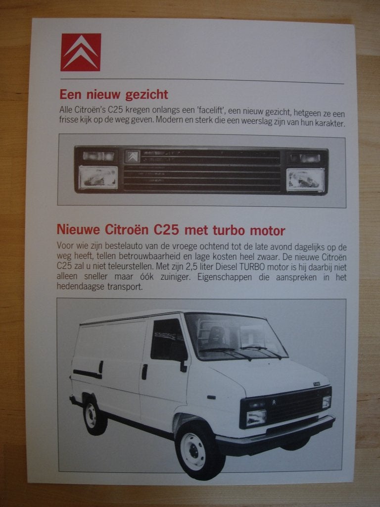Citroen C25 Brochure 1987, Ophalen of Verzenden, Zo goed als nieuw, Citroen, Citroën