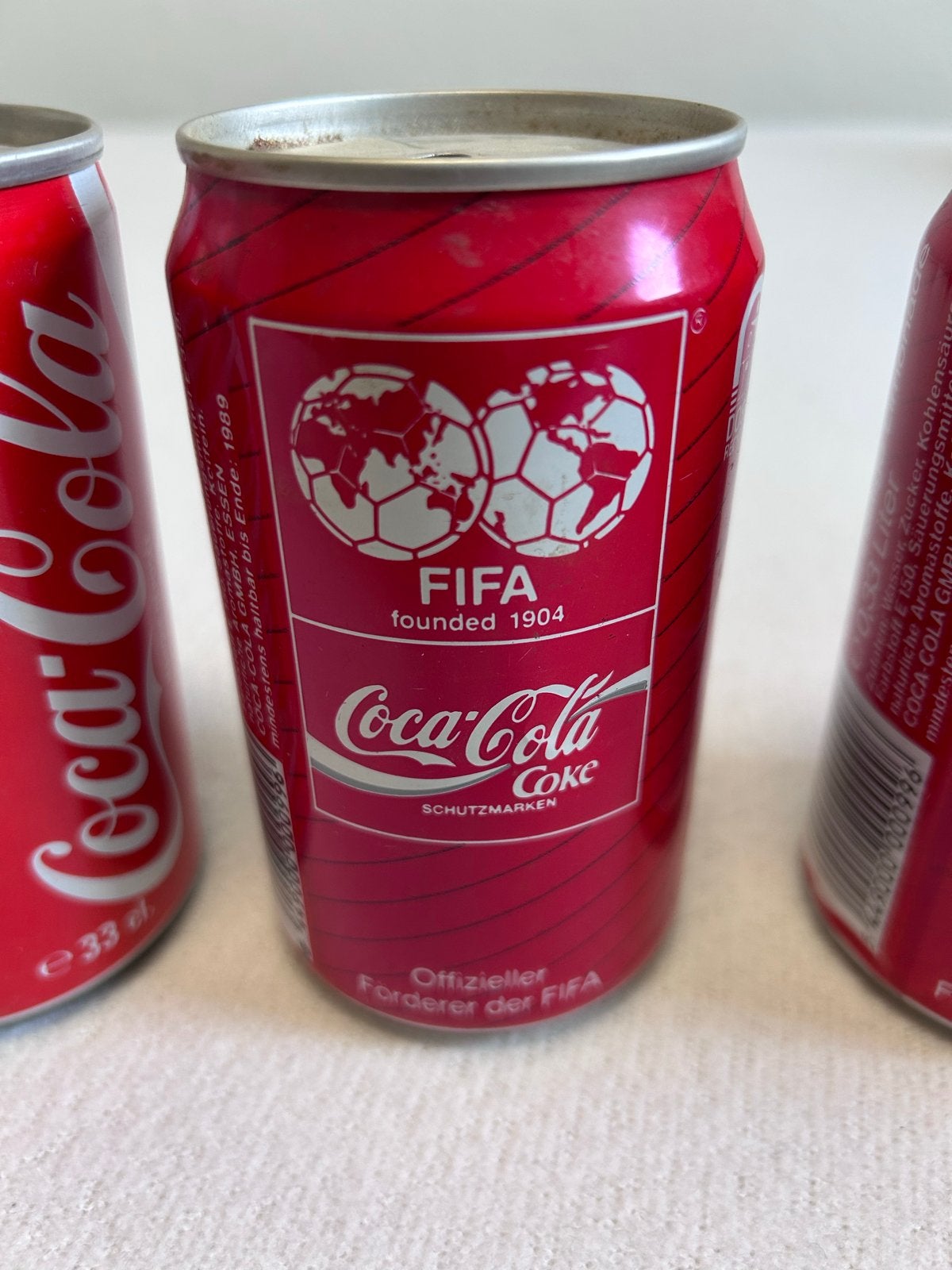 Coca-Cola blikjes voetbal Ek’88, FIFA, UEFA, Mexico’86, Verzamelen, Ophalen of Verzenden, Gebruikt