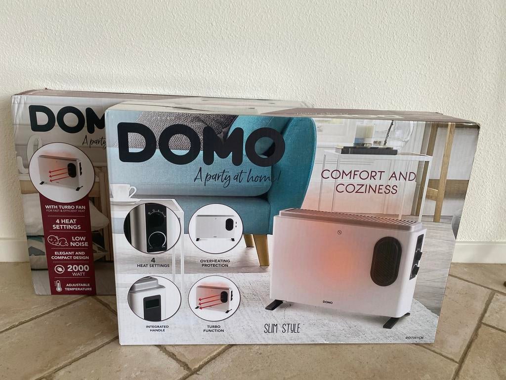 Domo kachel 2000 watt DOMO DO7351CH, Ophalen, 30 tot 80 cm, 60 tot 150 cm, 800 watt of meer