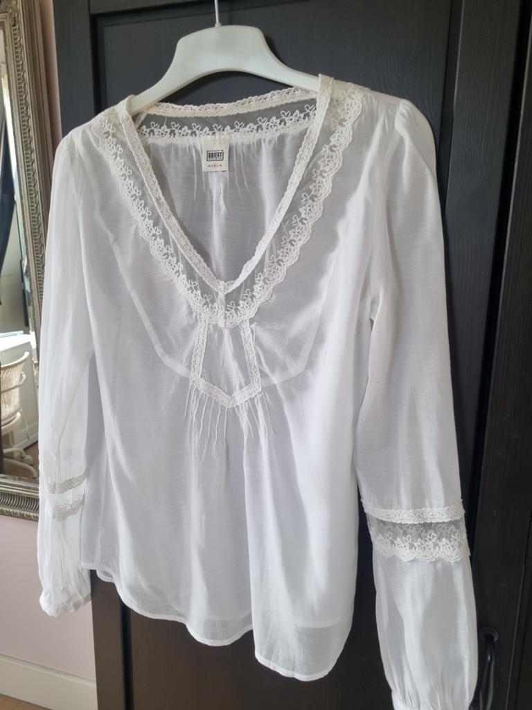 Boho blouse met kanten details, Object, Ophalen of Verzenden