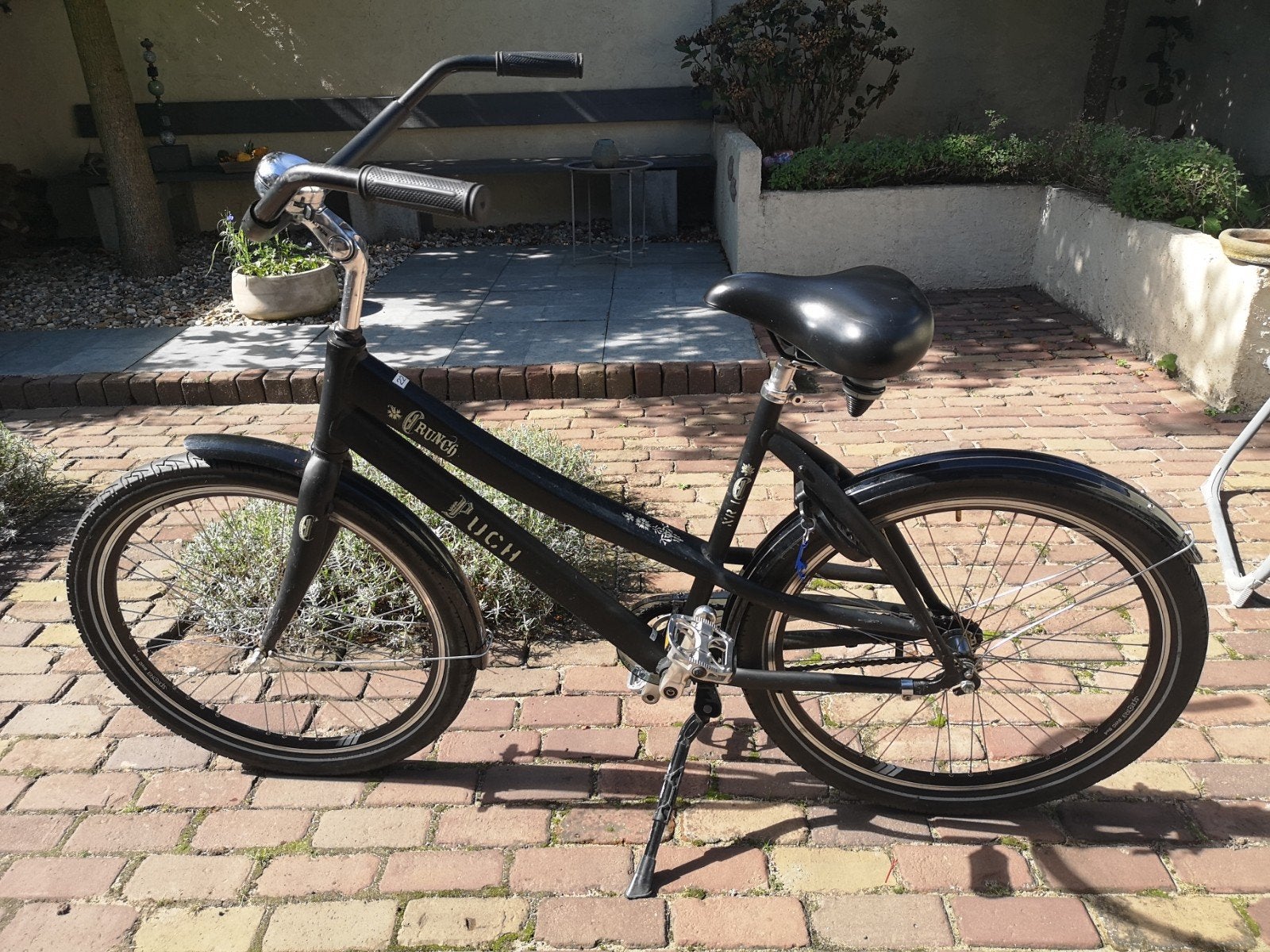 Puch Crunch Dames-/herenfiets - Zwart, Terugtraprem, Gebruikt, Staal, Ophalen