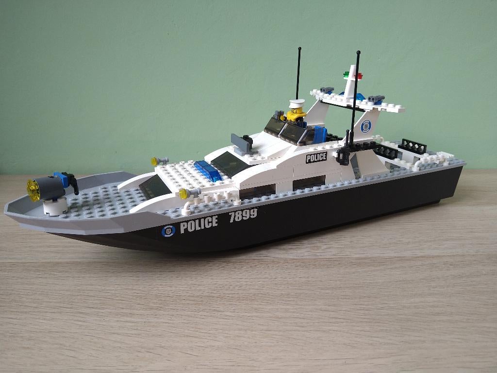 Lego 7899 grote politieboot, Ophalen of Verzenden, Zo goed als nieuw, Complete set, Lego