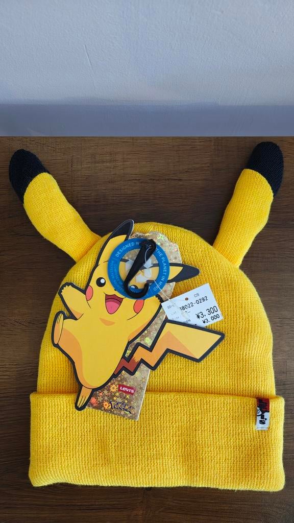 Levi's x Pokemon 25th Anniv. Pikachu Ear Beanie Muts *NEW*, Maat 42/44 (L), Nieuw, Ophalen of Verzenden, Levi’s