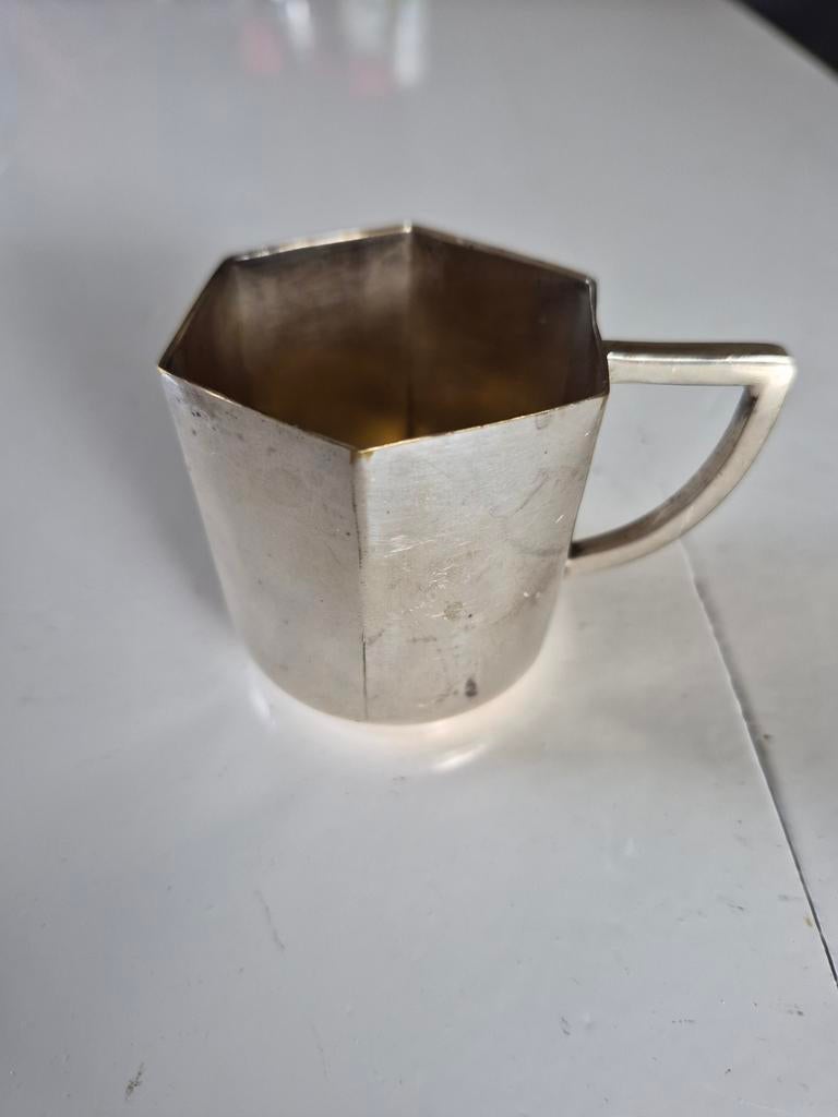 Antiek art deco kannetje vaasje verzilverd, Ophalen of Verzenden