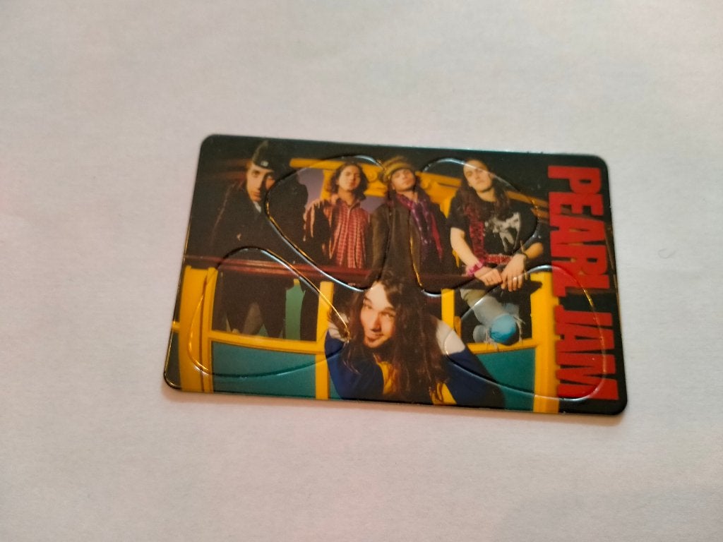 Pearl Jam rock artiest gitaarplectrums picks muziek kaart, Ophalen of Verzenden, Zo goed als nieuw, Overige typen