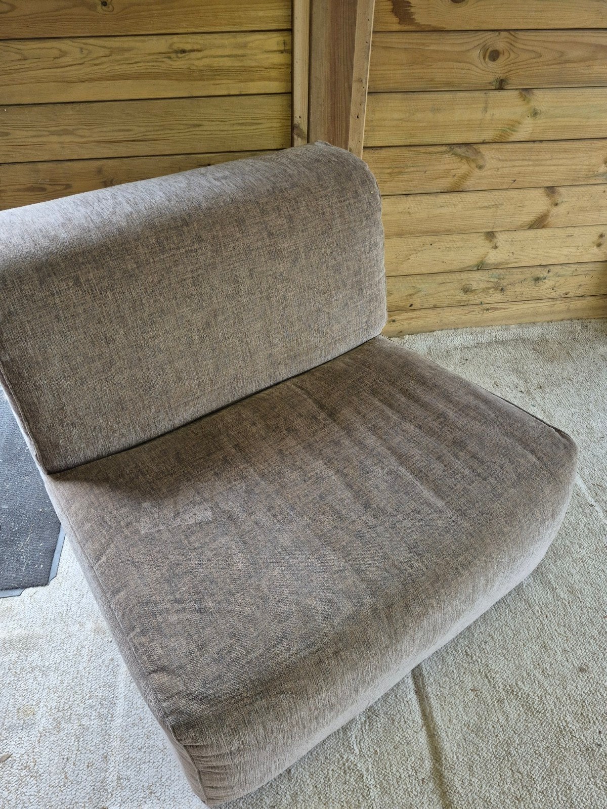 1 persoons fauteuil/ stoel bankje met hocker, Ophalen, Gebruikt, 75 tot 100 cm, 75 tot 100 cm
