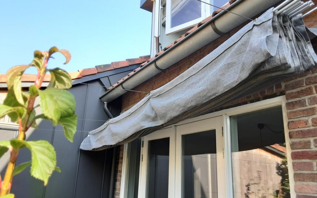 Nesling harmonicadoek antraciet coolfit 4x4 meter, Ophalen, Zo goed als nieuw, 250 cm tot 450 cm, Uitvalscherm