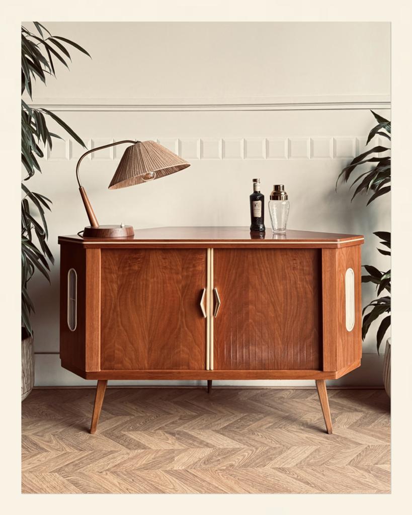 Vintage Bar Cabinet / Barkast Midcentury, Trolleywood, Ophalen of Verzenden, Tramkade 26, Vintage - Bar - Antiek - Speakeasy bar - Dranken cabinet