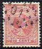 Nederland 1891 nrs 37 Prinses Wilhelmina Puntst 01 ALKMAAR, Verzenden, Gestempeld, Koningshuis