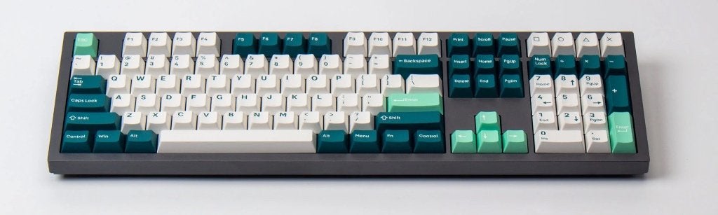 Keychron Keycapset PBT Cherry MX Double Shot wit-mintgroen, Ophalen, Qwerty, Zo goed als nieuw, Keychron