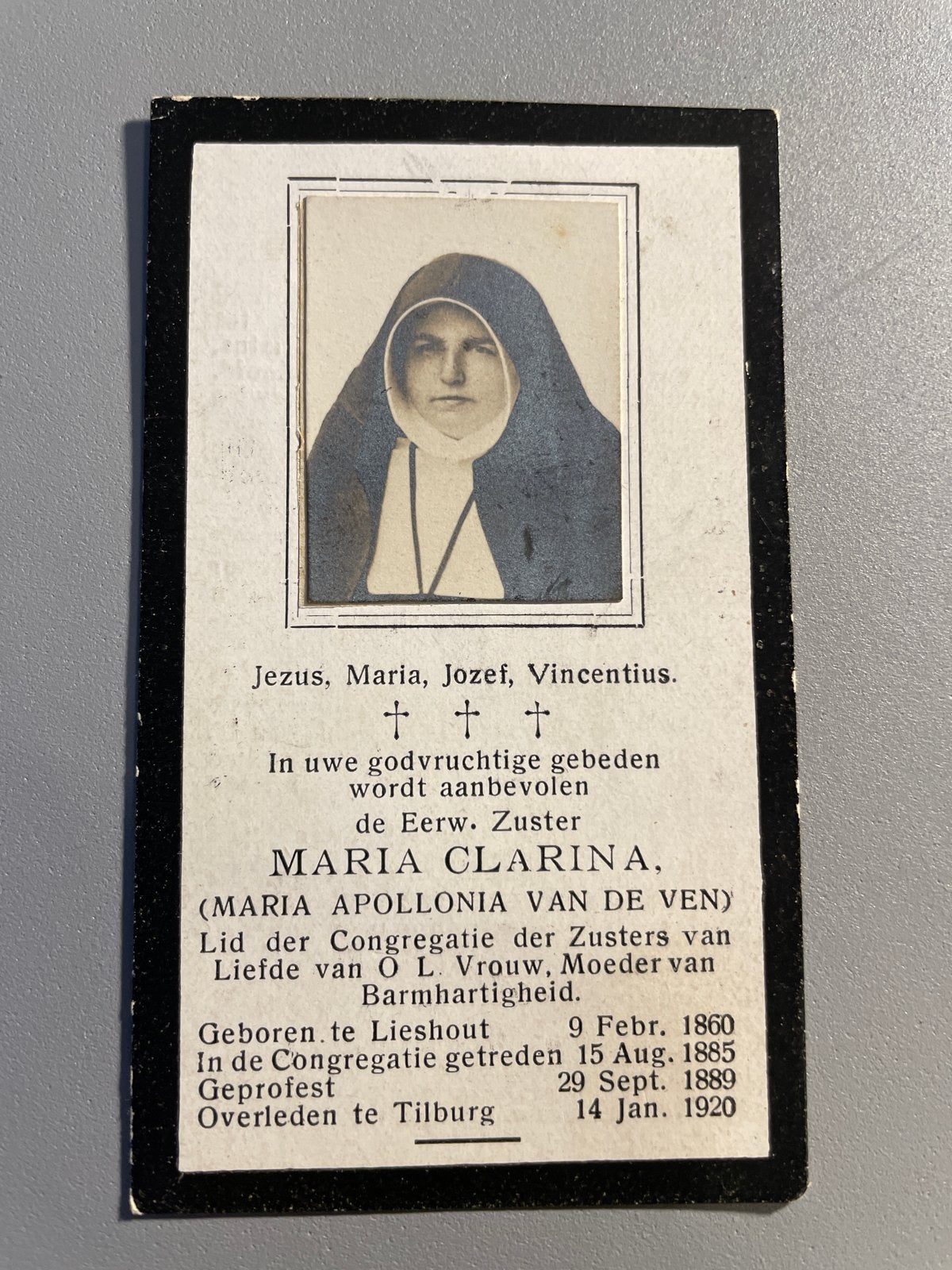 Bidprentje Maria Apollonia van de Ven, Ophalen of Verzenden, Gebruikt, Kaart of Prent, Christendom | Katholiek