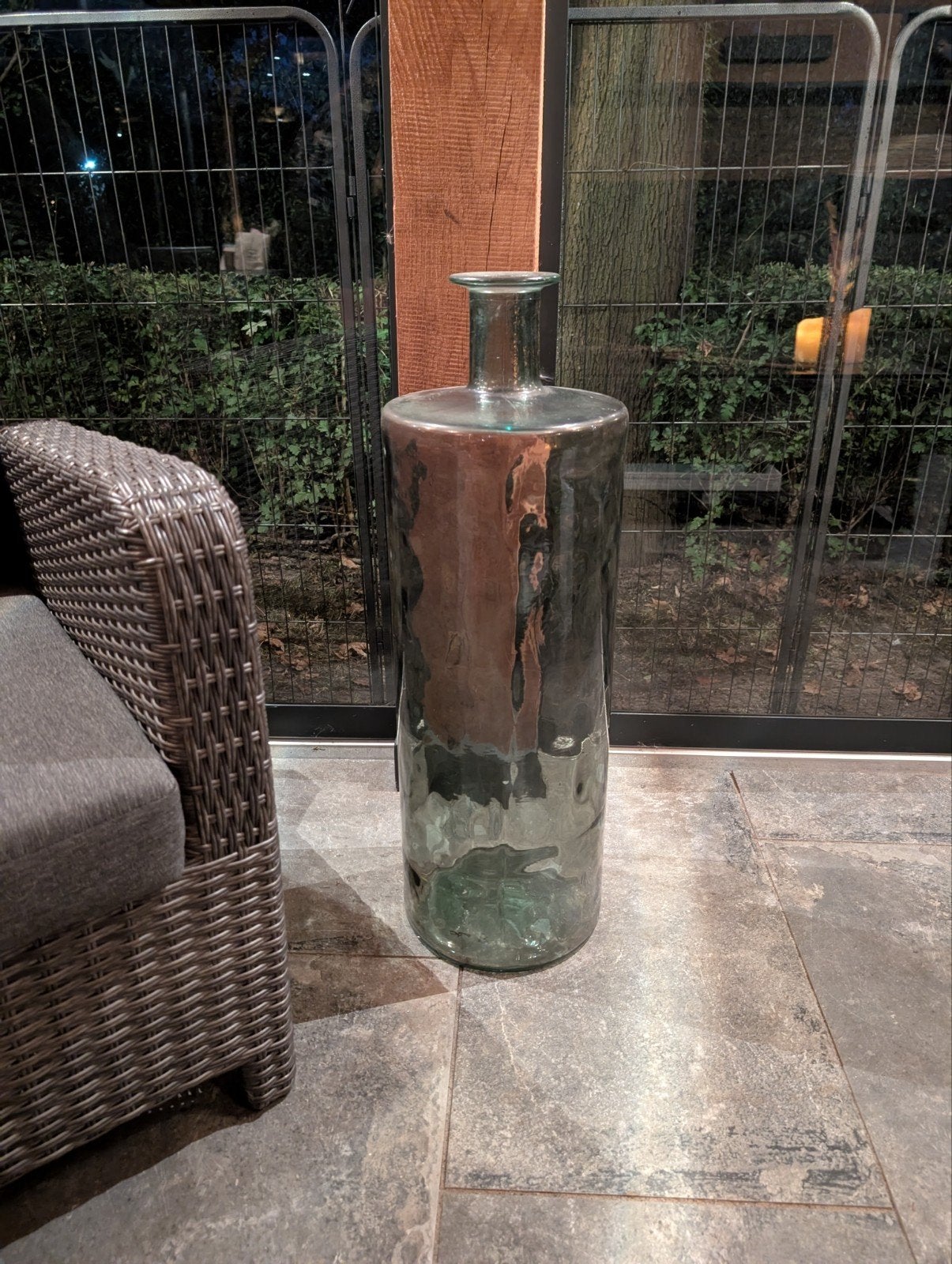 Grote glazen vaas/fles - Decoratieve blikvanger, Ophalen, Glas