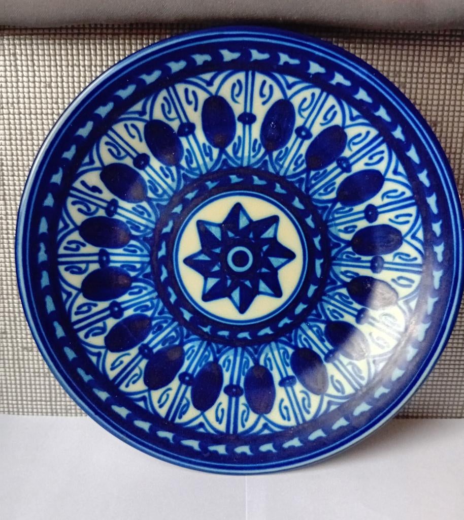 vintage cobalt blauw wandbord, Ophalen of Verzenden
