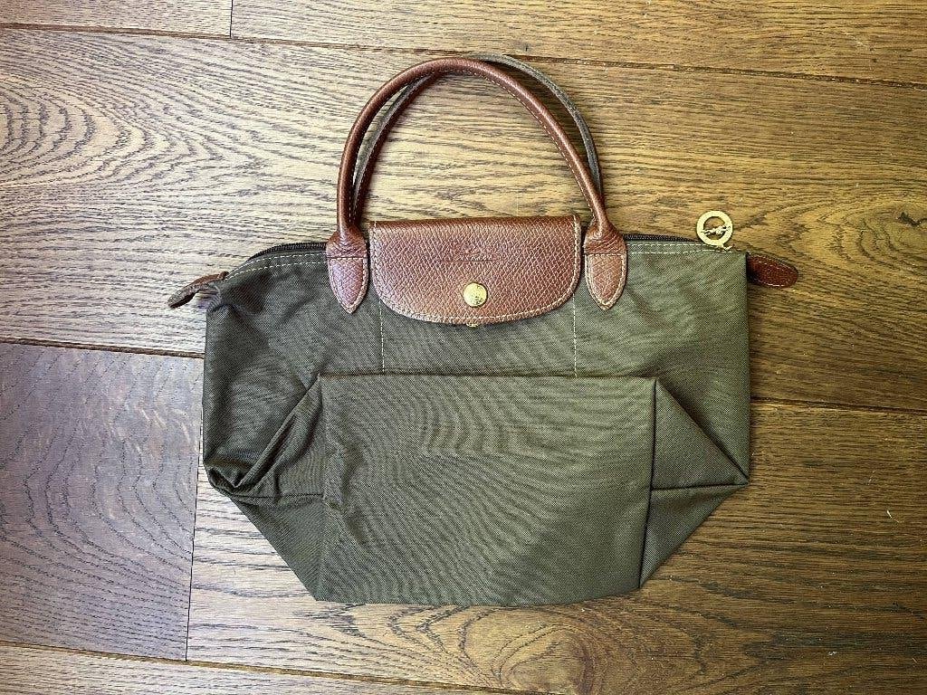 longchamp le pilage S, zonder schouderriem, Ophalen of Verzenden, Zo goed als nieuw, Groen, Handtas