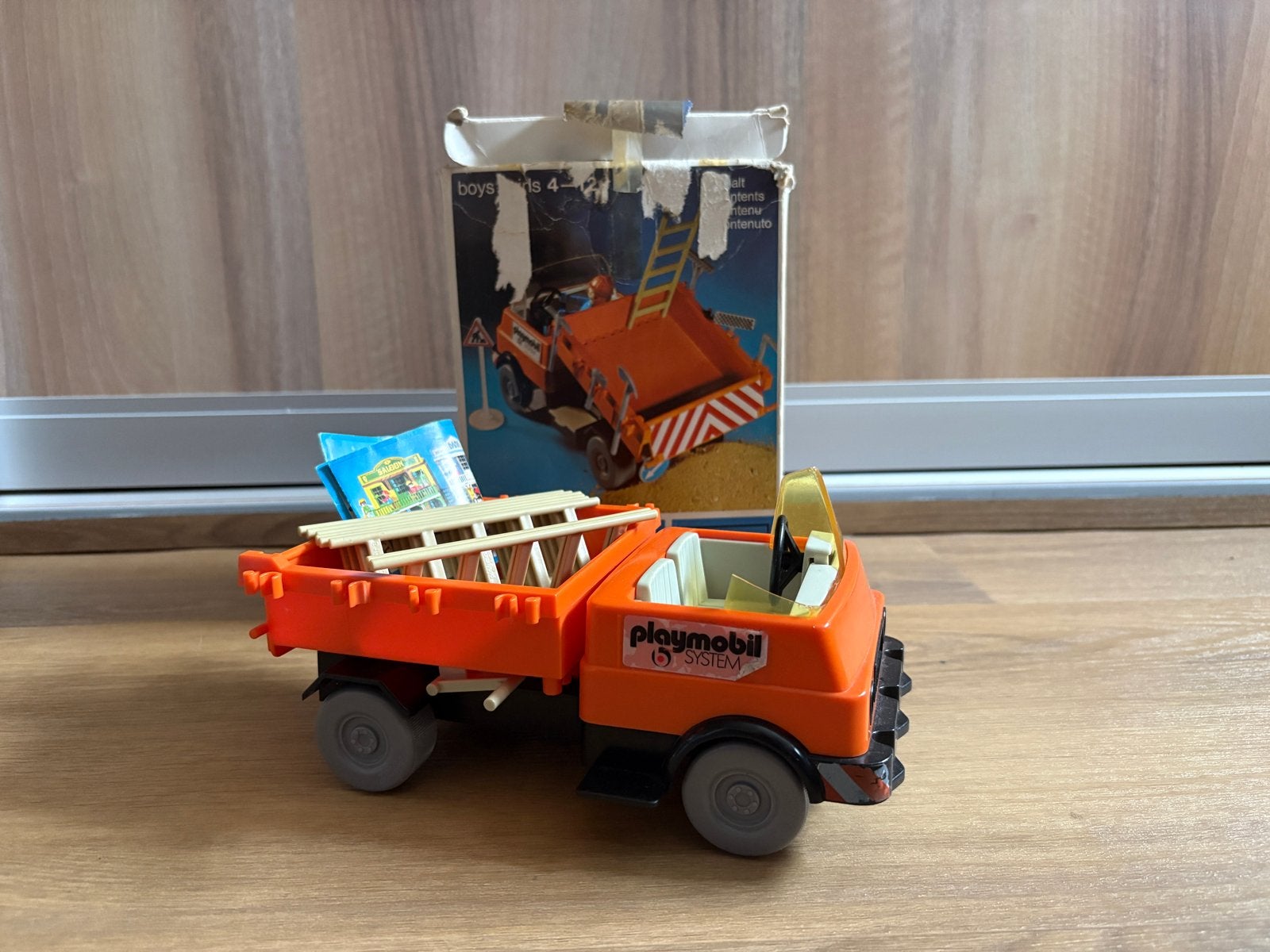 Vintage Playmobil 3203 Vrachtwagen met Ladders, Gebruikt, Complete set, Voertuig, Ophalen of Verzenden