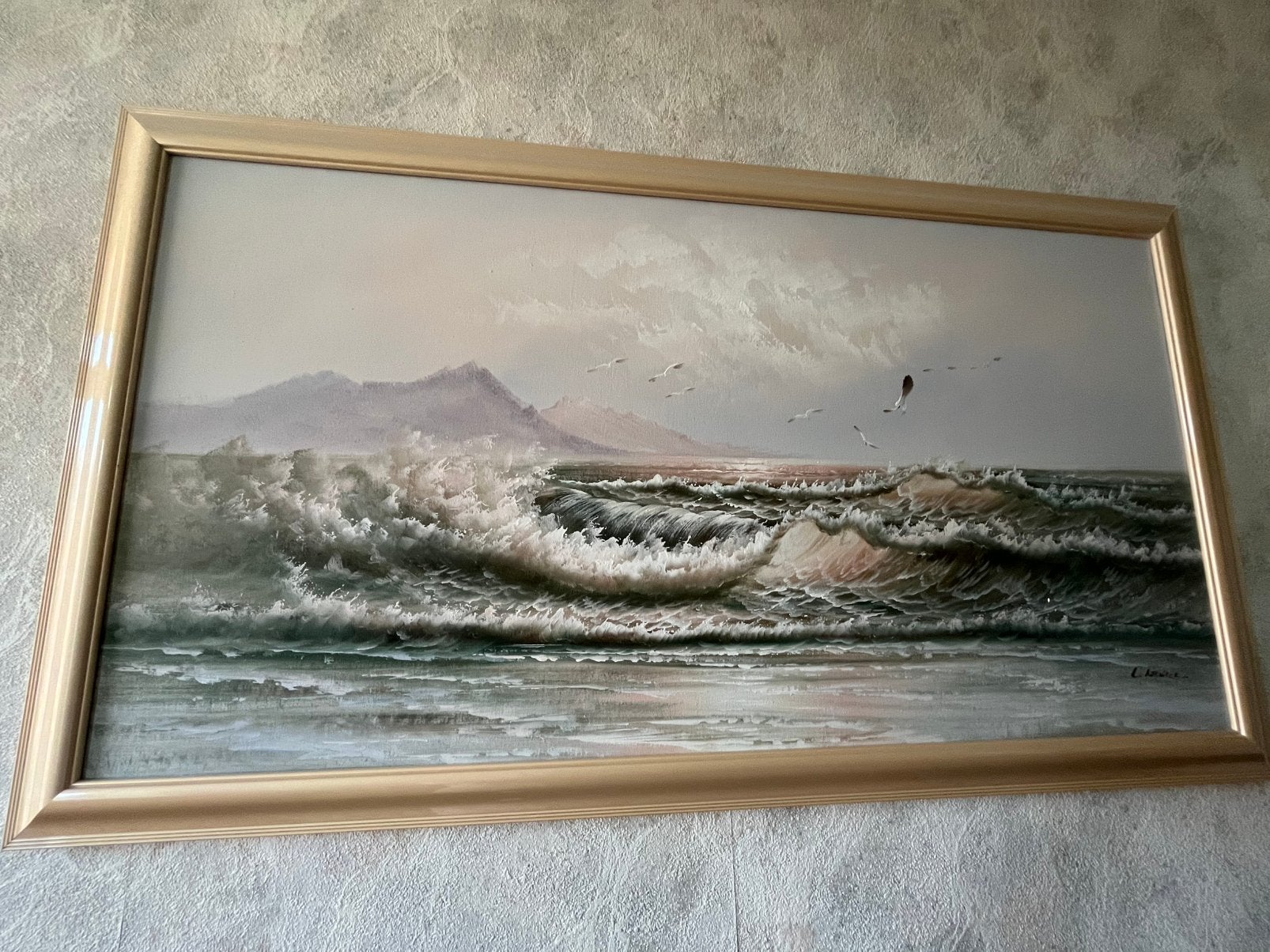 Schilderij 125 x 70 zee golven, Ophalen