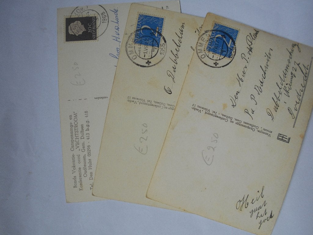 Dalfsen 3 Oude Ansichtkaarten Kamp Hotel Vechtstroom 1958, Ophalen of Verzenden, 1940 tot 1960, Gelopen, Overijssel