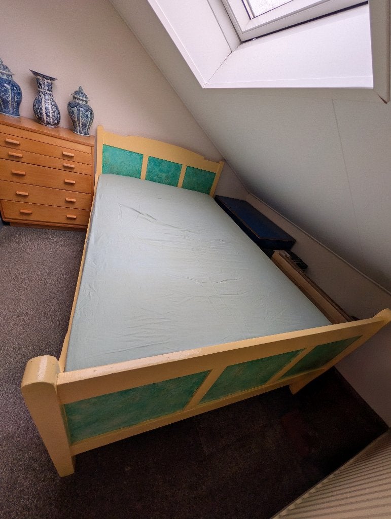 Uniek Bed incl. Spiraalbodem, Schoon Matras & Accessoires, Ophalen, Gebruikt, Overige kleuren, 190 cm of minder