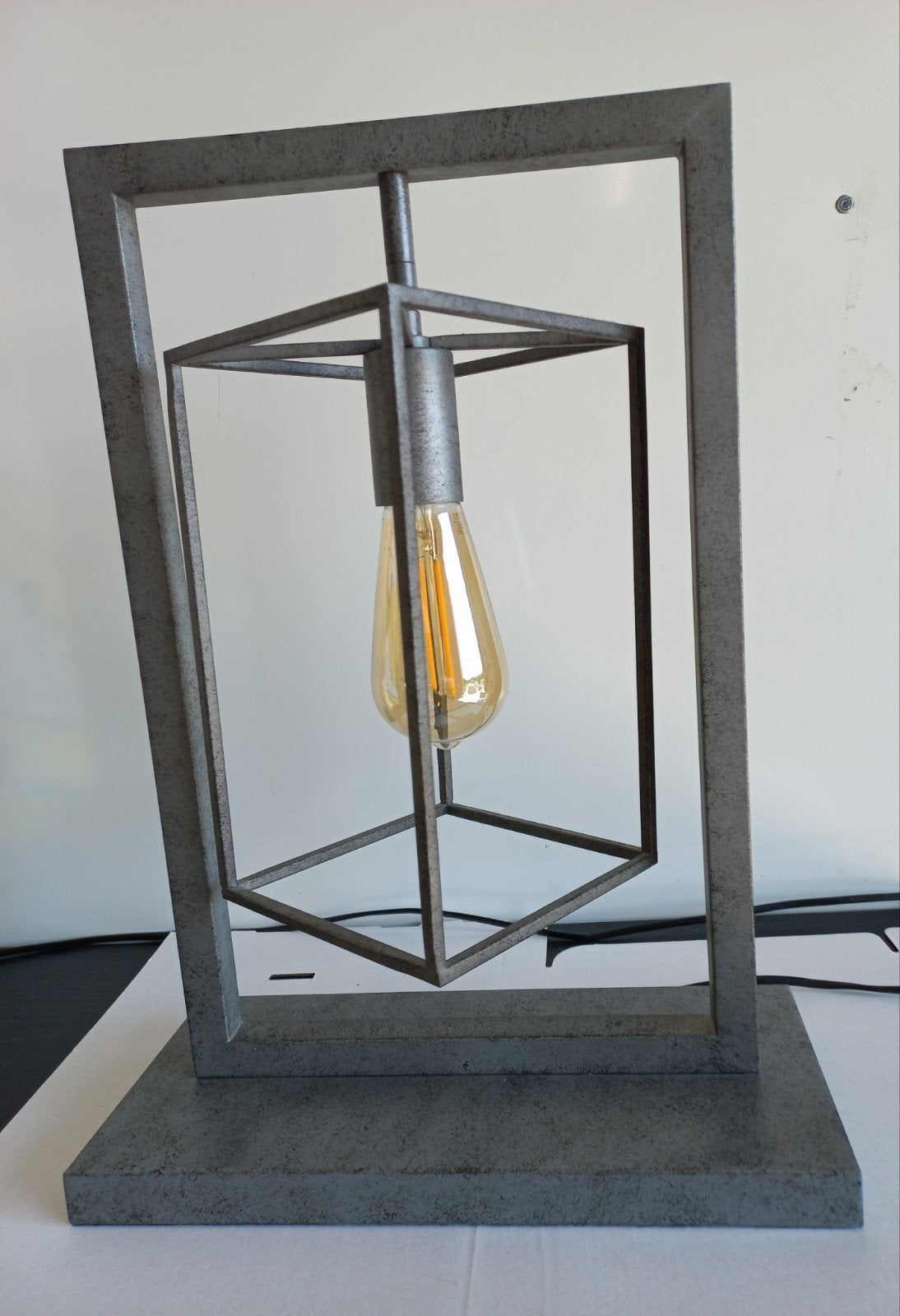 Zware industriële tafellamp - 47 cm hoog, Zijlstra, Zo goed als nieuw, Grijs, Industrieel