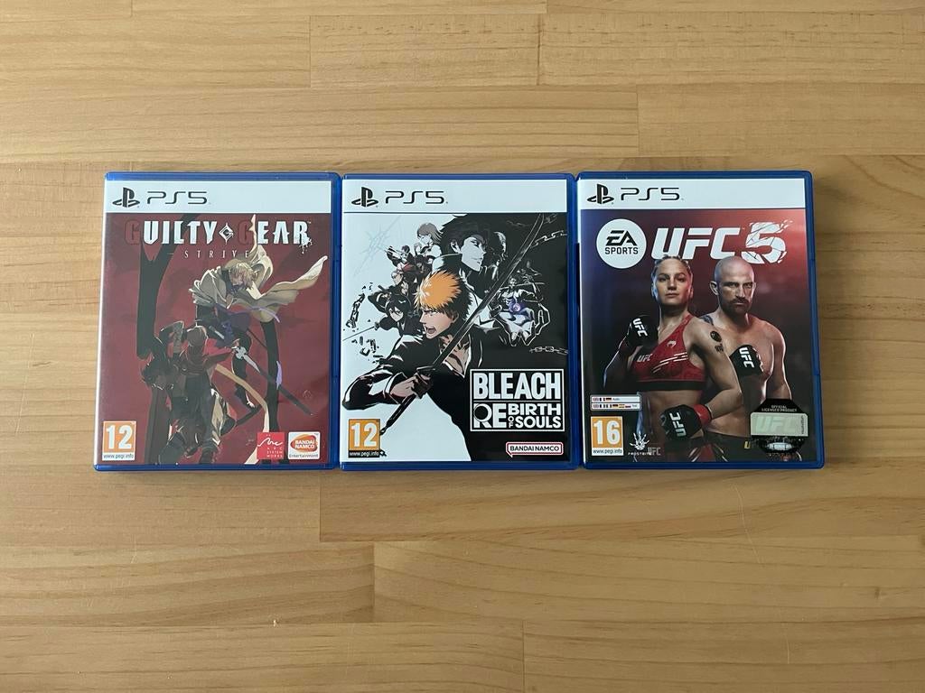 3 PS5 vechtgames bundel: UFC 5, Guilty Gear Strive & Bleach, Ophalen of Verzenden, Zo goed als nieuw