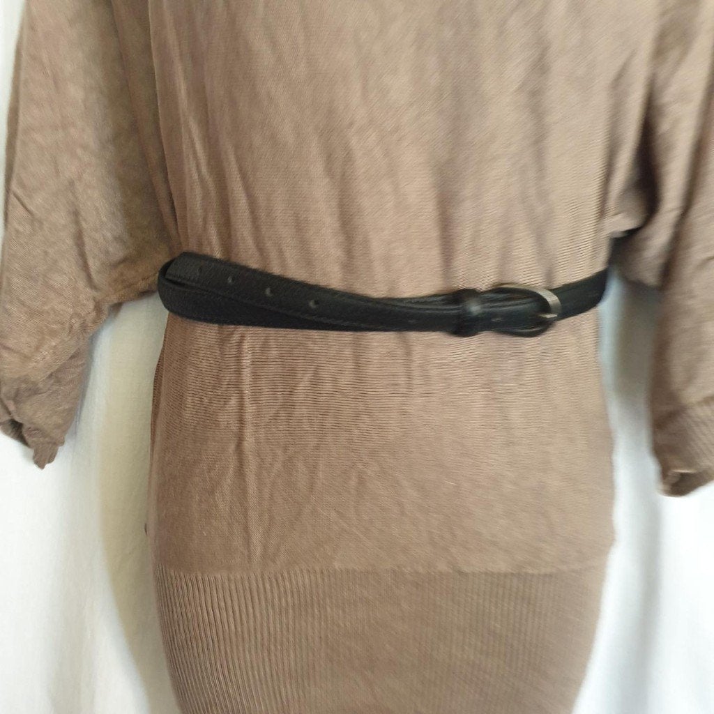 Zwarte leren riem met schubben lengte: 100 cm breedte: 2 cm, Minder dan 3 cm, ., Zwart, 90 tot 100 cm