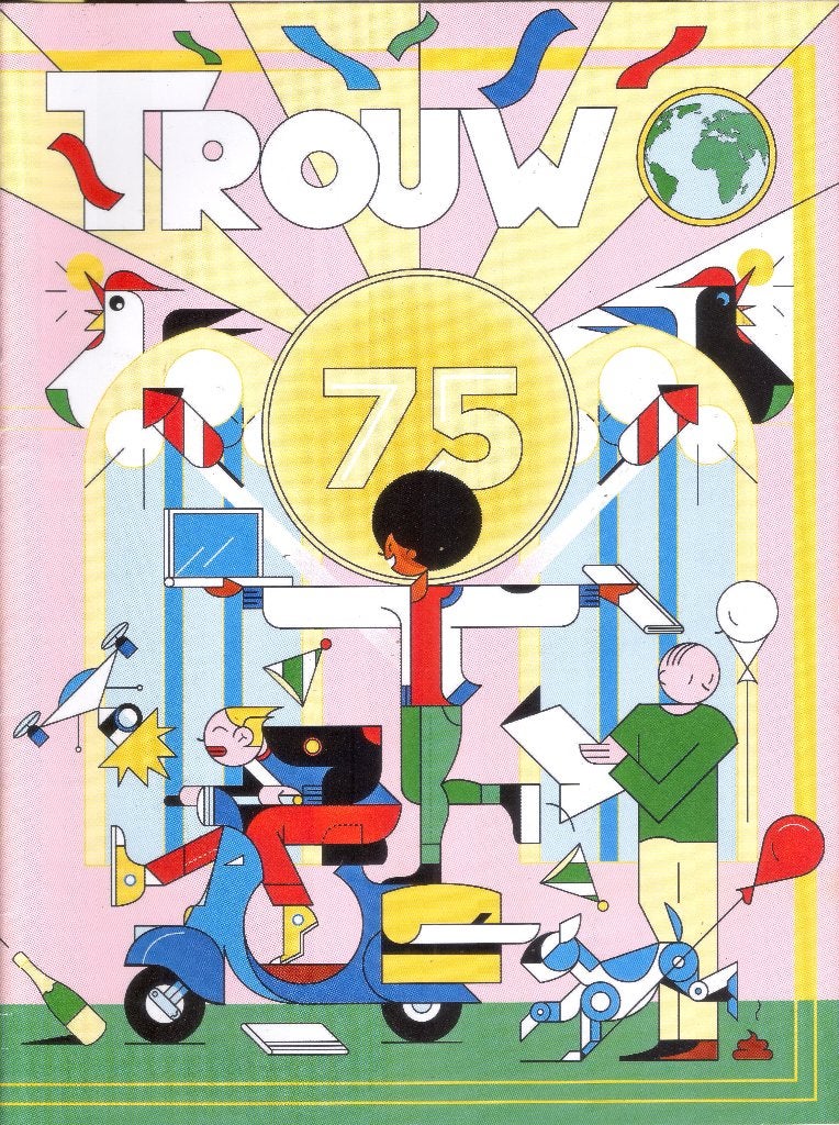 75 jaar dagblad Trouw, Ophalen of Verzenden, Gelezen, Krant