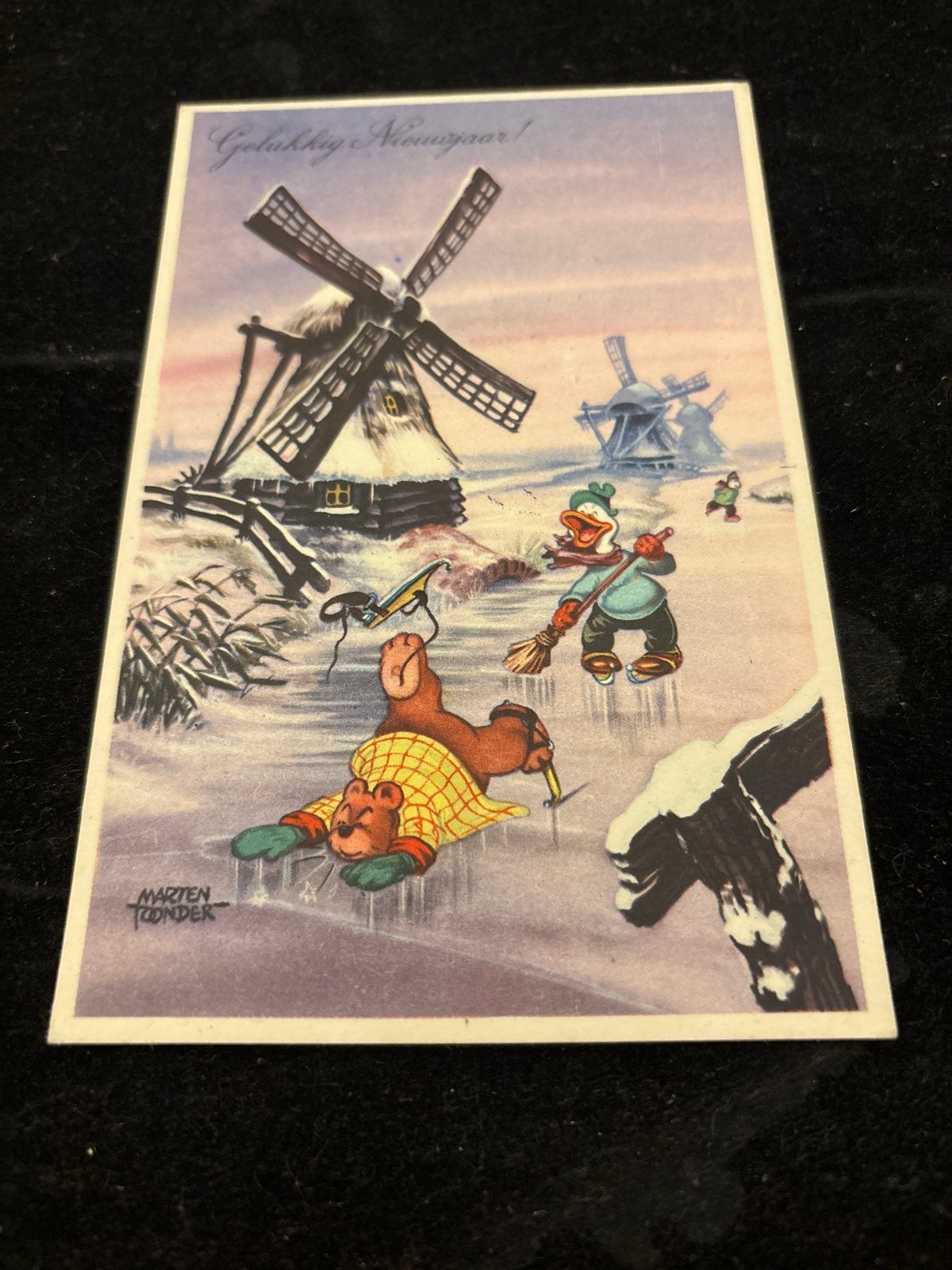 Ansichtkaart Gelukkig Nieuwjaar - Marten Toonder, Ophalen of Verzenden, 1940 tot 1960, Gelopen