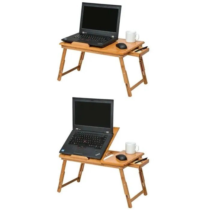 Bamboe laptoptafel - opvouwbaar en in hoogte verstelbaar, Computers en Software, Laptoptafels, Ophalen, Nieuw