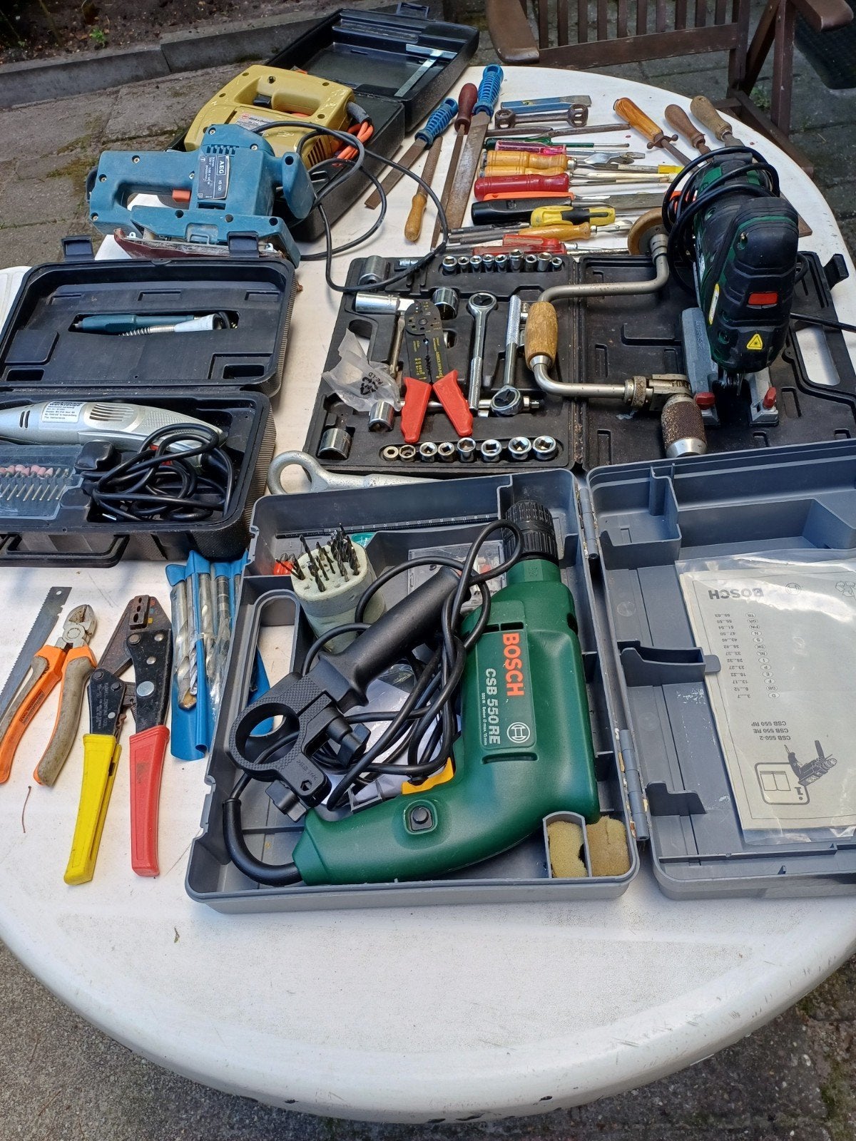 Grote gereedschapset: Bosch, Black & Decker, AEG, Markus, Ophalen of Verzenden, Gebruikt, Accuboormachine, Bosch