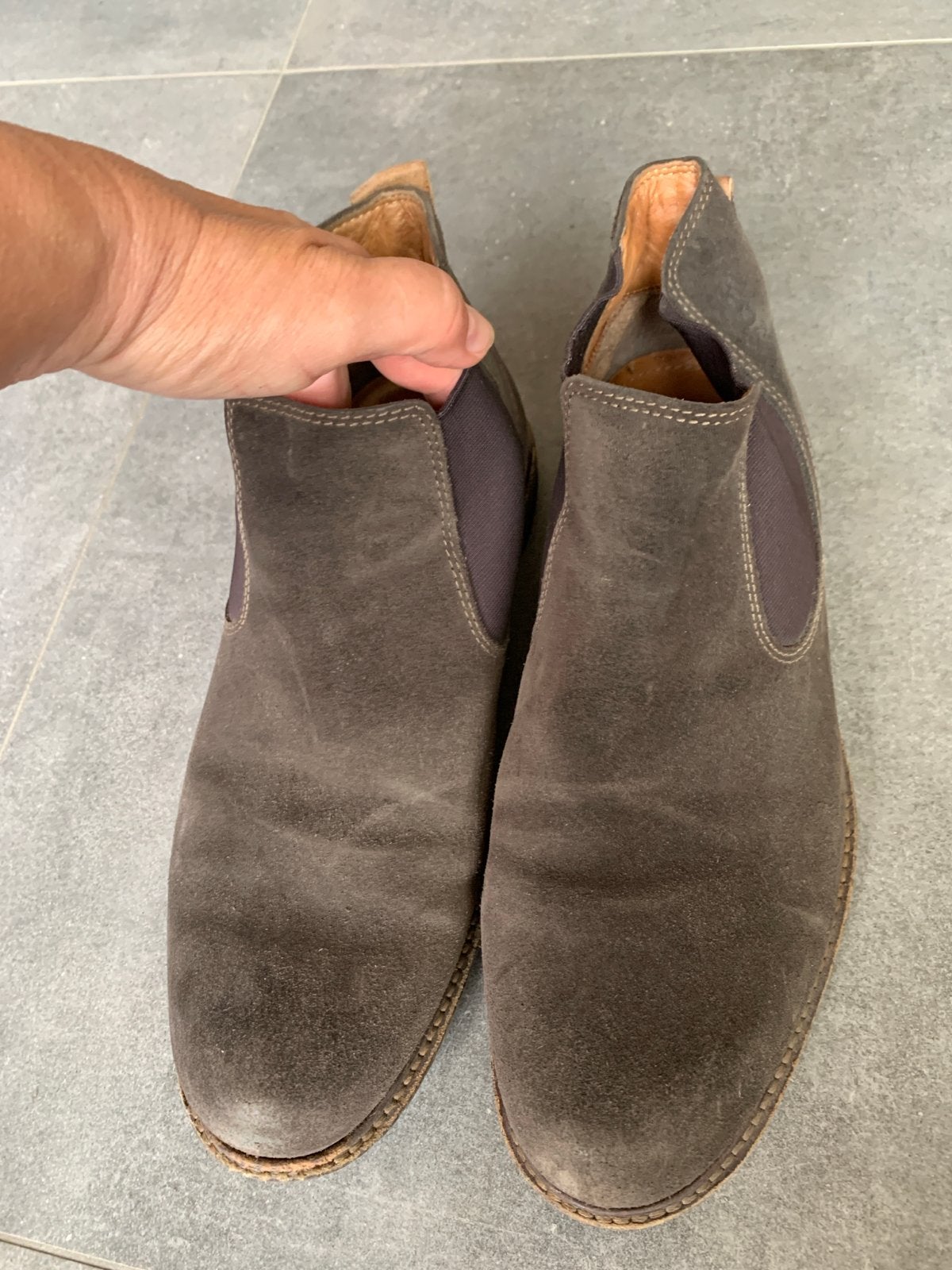 Ecco suède Chelsea boots - Maat 43, Ophalen of Verzenden, Gedragen, Bruin, Boots