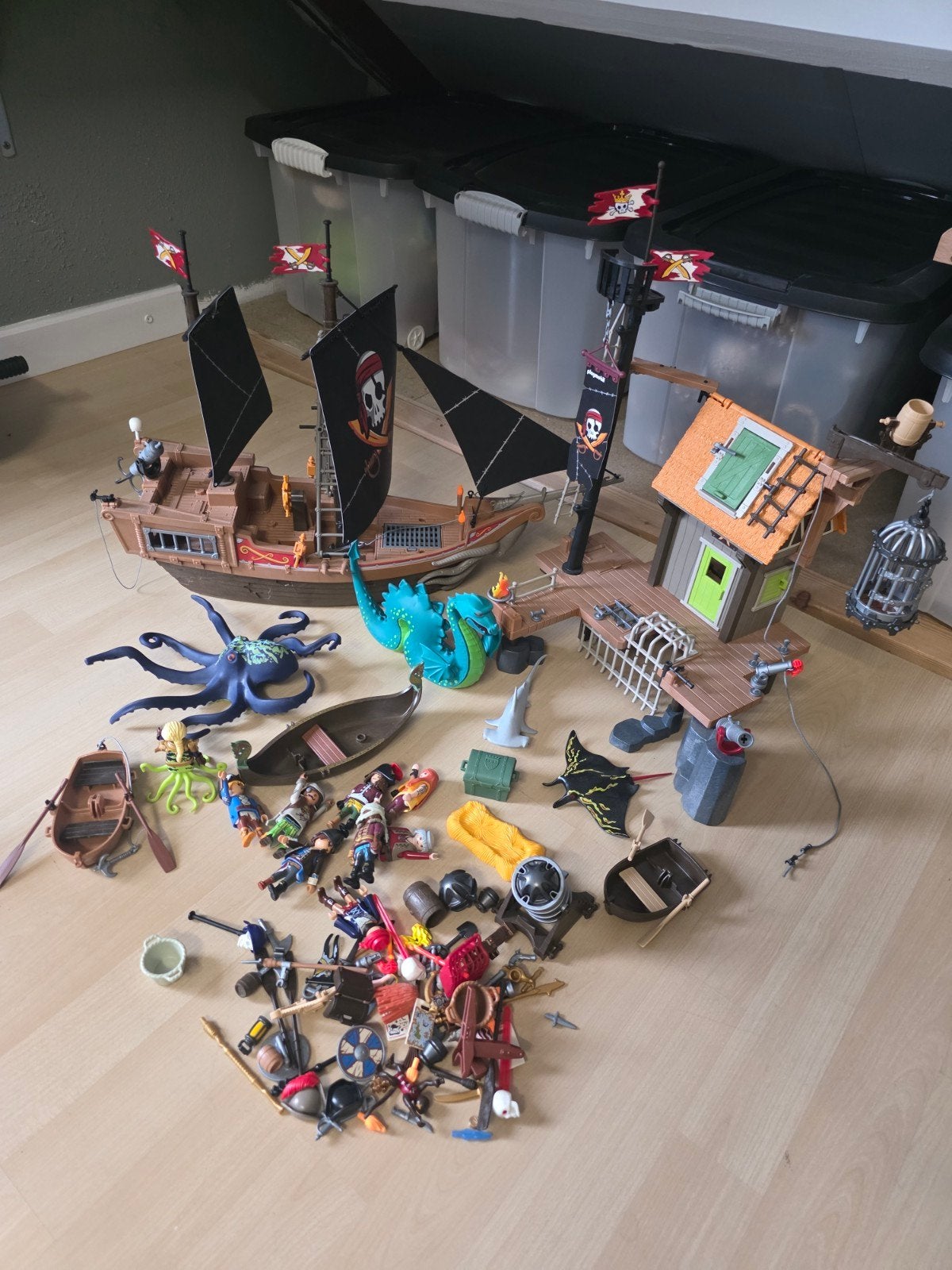 Playmobil Piratenschip, Eiland  poppetjes en Accessoires, Kinderen en Baby's, Speelgoed | Playmobil, Ophalen, Pirates, Gebruikt