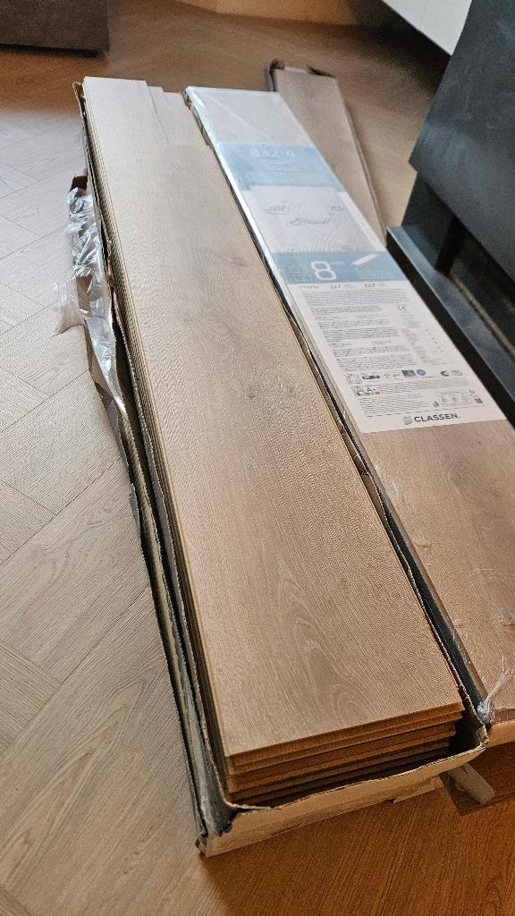 Nieuw laminaat 8 mm 36 m² + reststukken, Ophalen, 50 tot 150 cm, Nieuw, 10 m² of meer