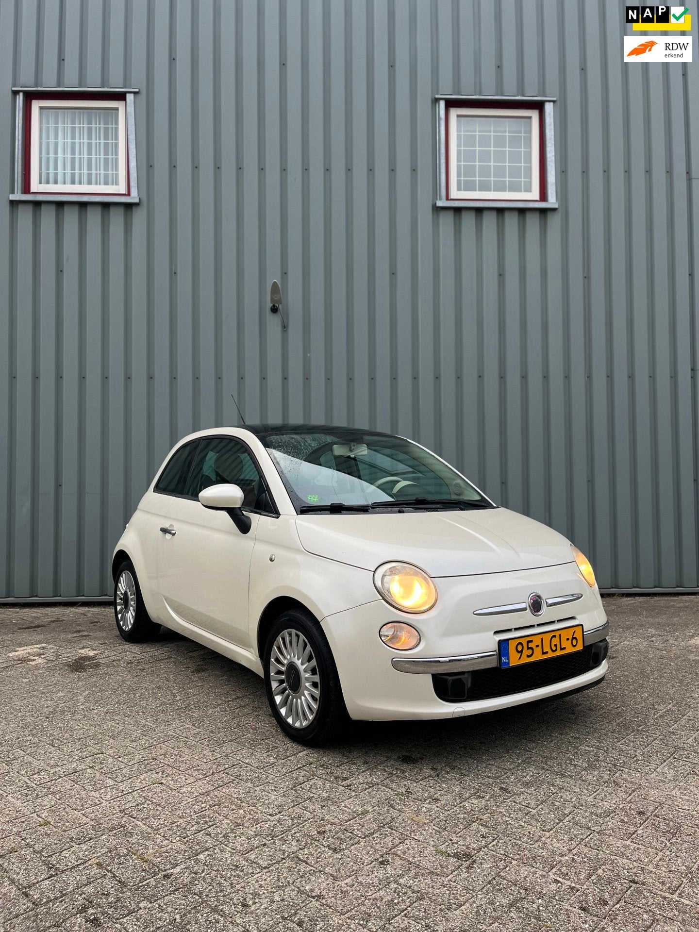 Fiat 500 1.2 Lounge/pano/automaat/leer, Auto's, Gebruikt, 1242 cc, Start-stop-systeem, Handgeschakeld