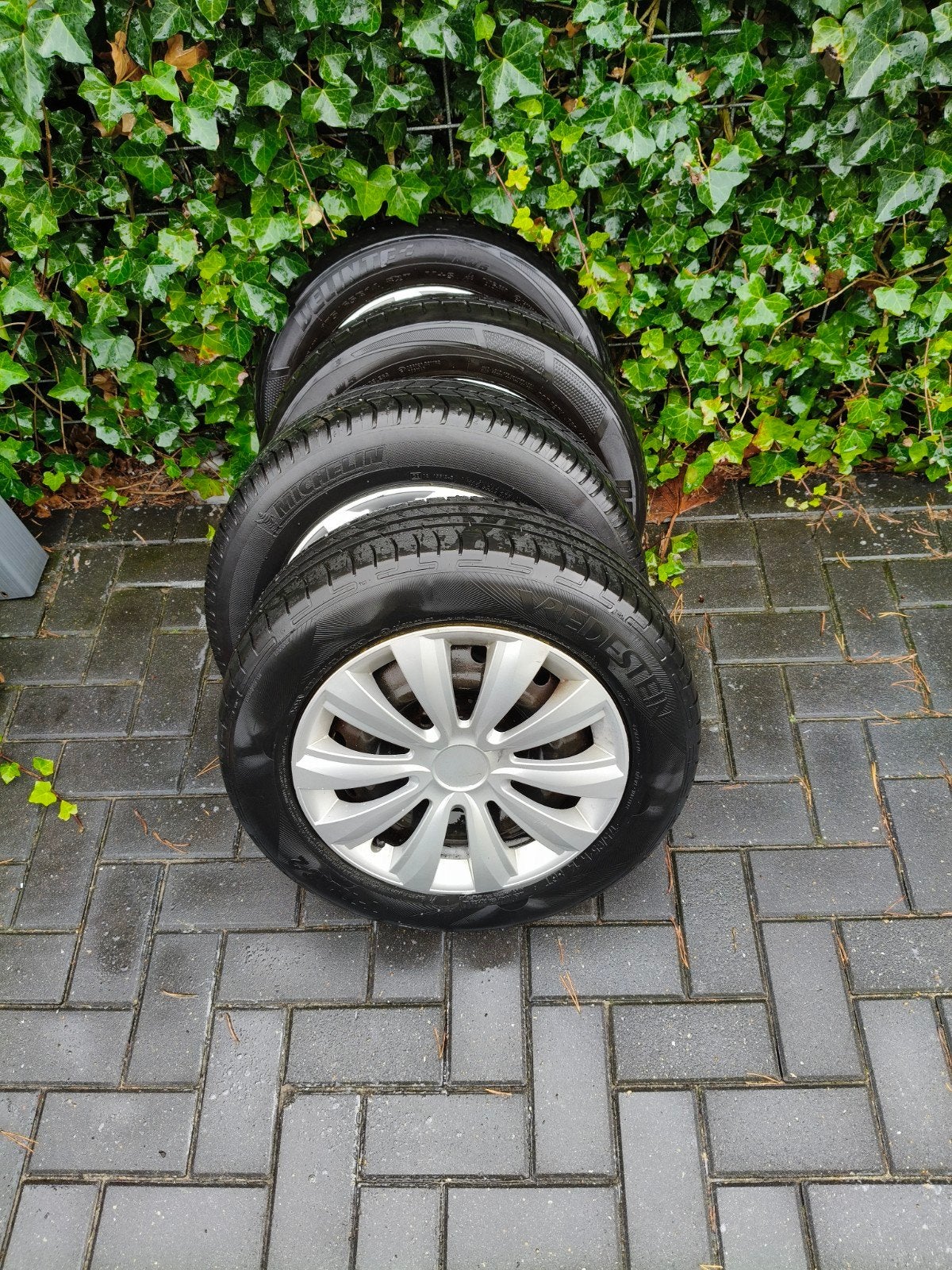 Set van 4 banden met velgen voor Citroen of Peugeot, Ophalen, 14 inch, Gebruikt, 175 mm