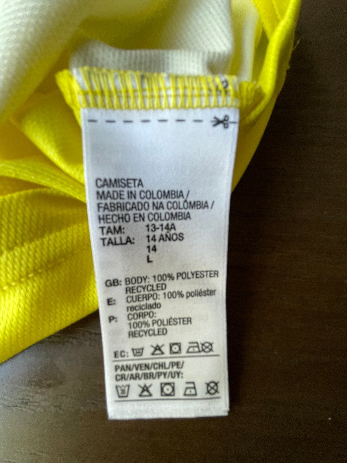 Adidas Colombia Voetbalshirt Geel Maat L, Maat 52/54 (L), Geel, Ophalen of Verzenden, Zo goed als nieuw