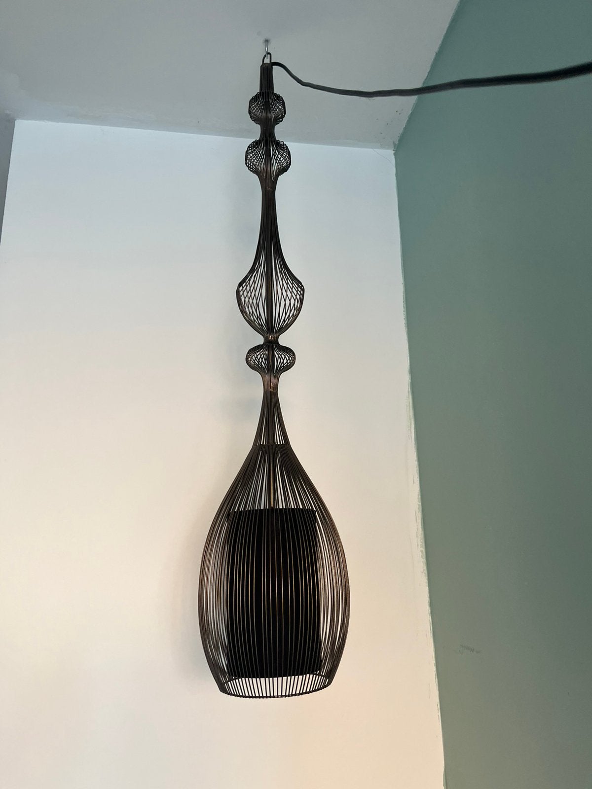 Draadstaal lamp ZGAN, Ophalen, Zo goed als nieuw, Metaal, Industrieel