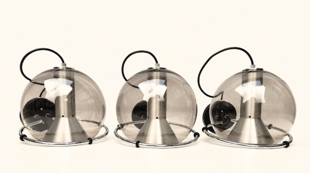 Vintage set wandlampen - RAAK | set van 3 globes - Jaren 60, -, -, Ophalen of Verzenden, Zo goed als nieuw