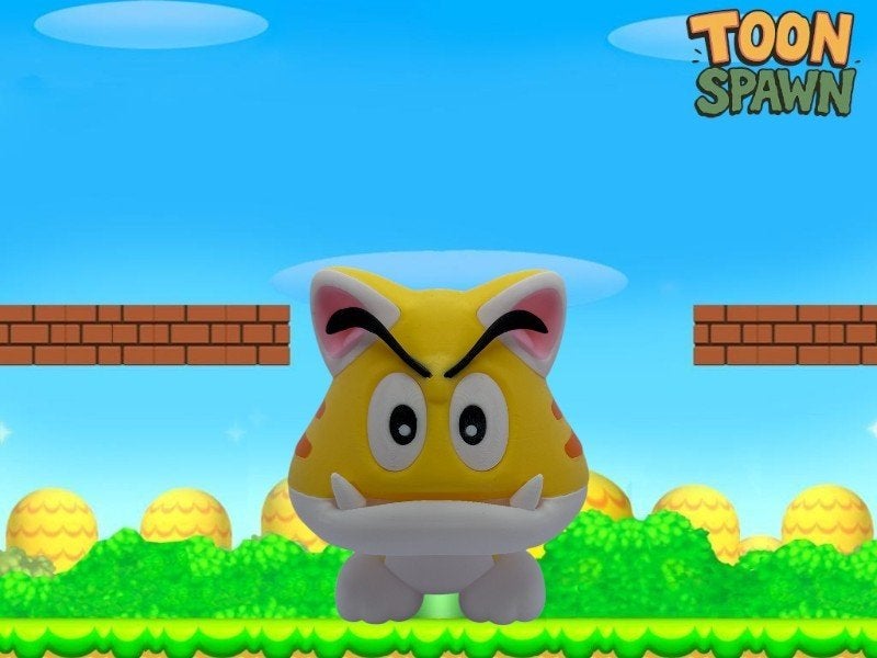 Cat Goomba Yellow Striped – 10,5 cm – Super Mario Figuur, Ophalen of Verzenden, Nieuw, Overige typen