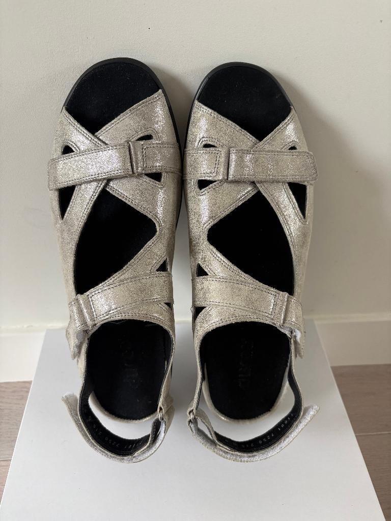 Sandalen van Durea 9 (43) wijdte G ZGAN!!, Kleding | Dames, Schoenen, Verzenden, Sandalen of Muiltjes, Zo goed als nieuw, Grijs