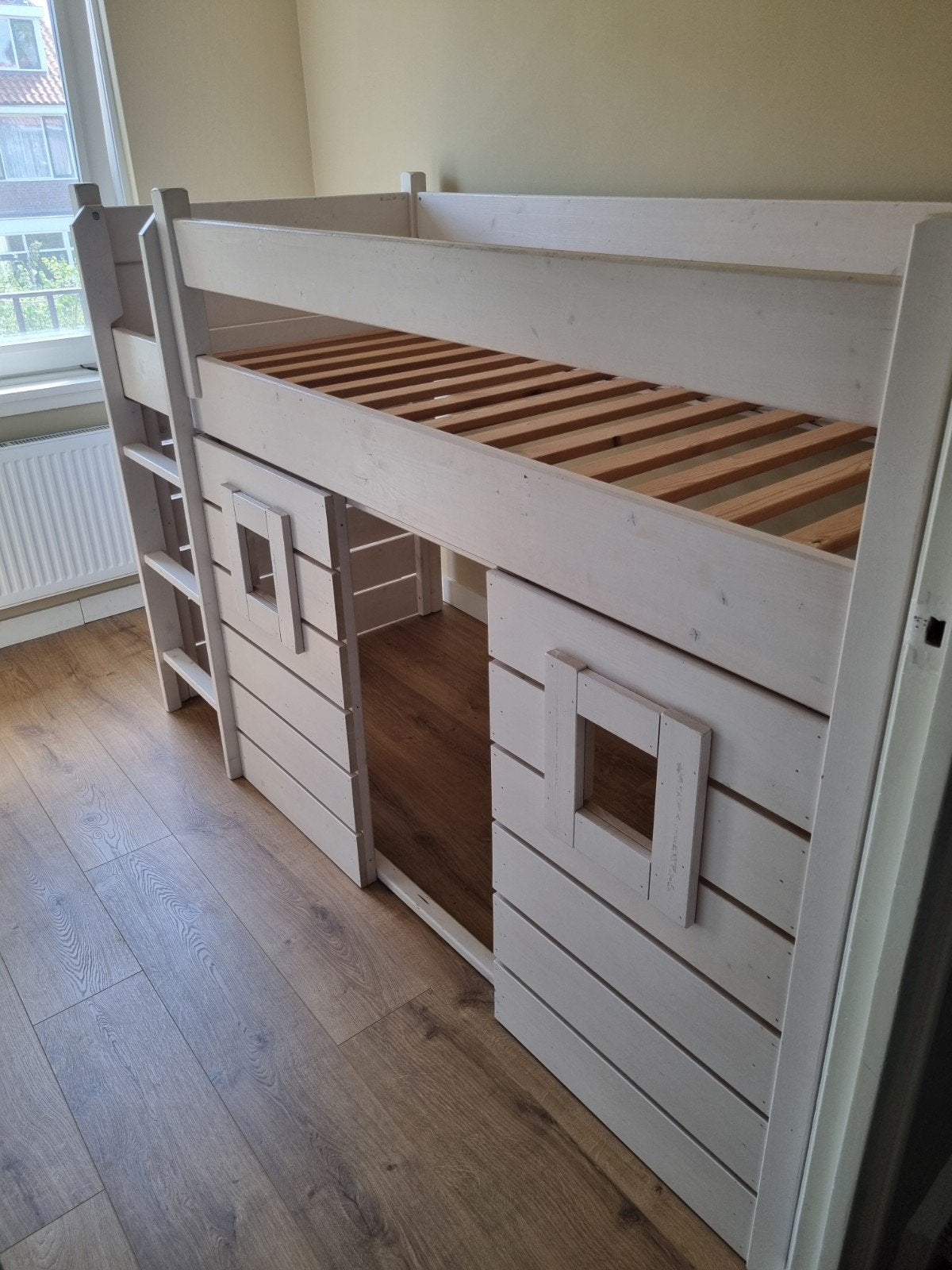 Halfhoogslaper whitewash, Kinderen en Baby's, Kinderkamer | Stapelbedden en Hoogslapers, Gebruikt, Halfhoogslaper, Ophalen