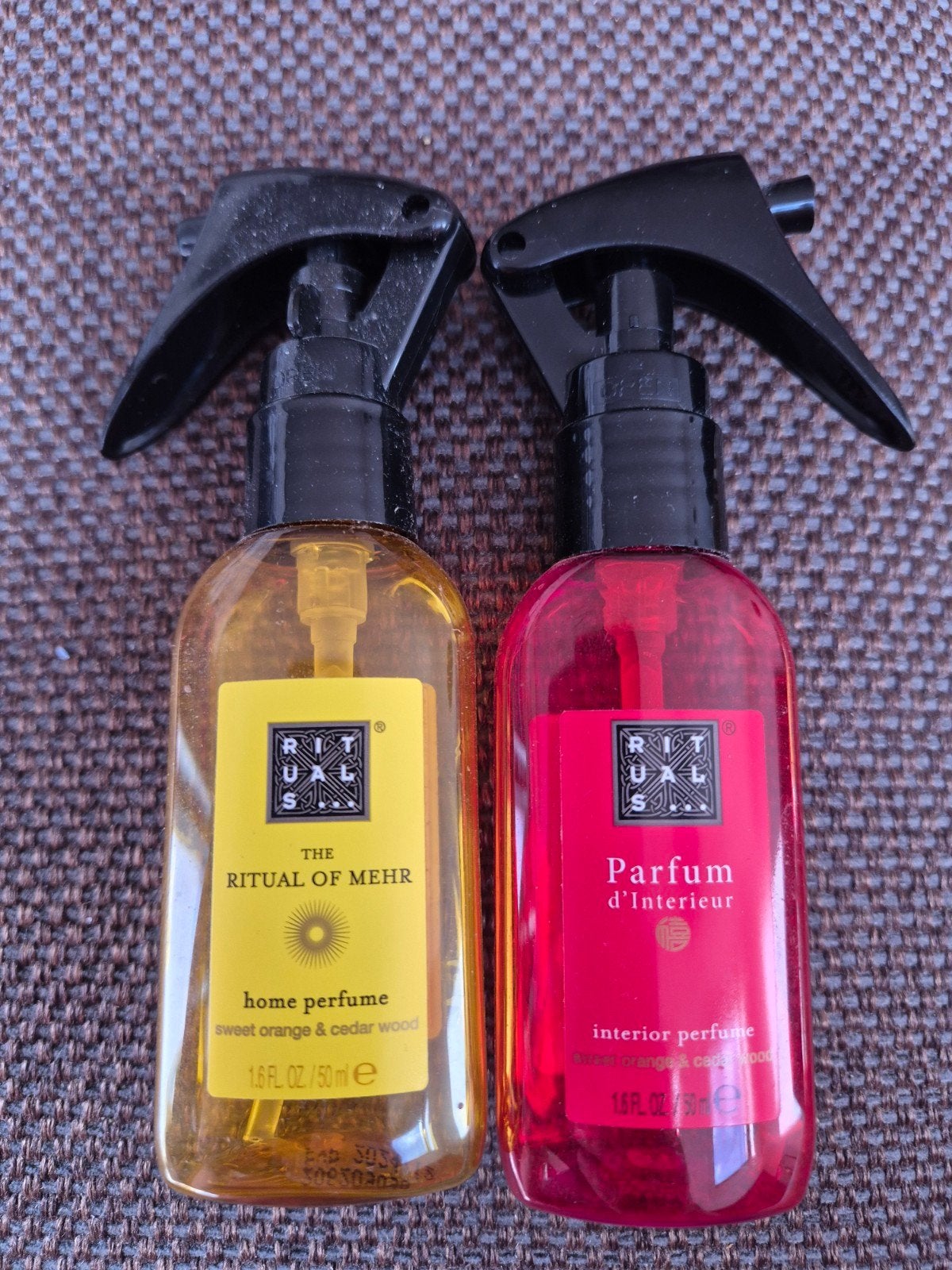 2 lege Rituals interieur spray flesjes, Ophalen of Verzenden, Zo goed als nieuw, Rood, Kunststof