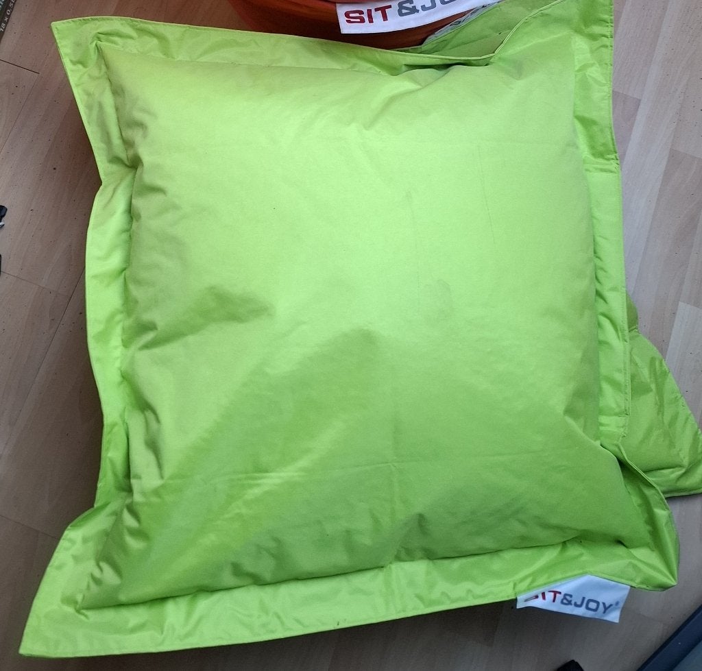 Sit and Joy Mini Basic – Zitzak kussen - Nylon – Cool Lime, Ophalen, Vierkant, Zo goed als nieuw, Geschikt voor buiten