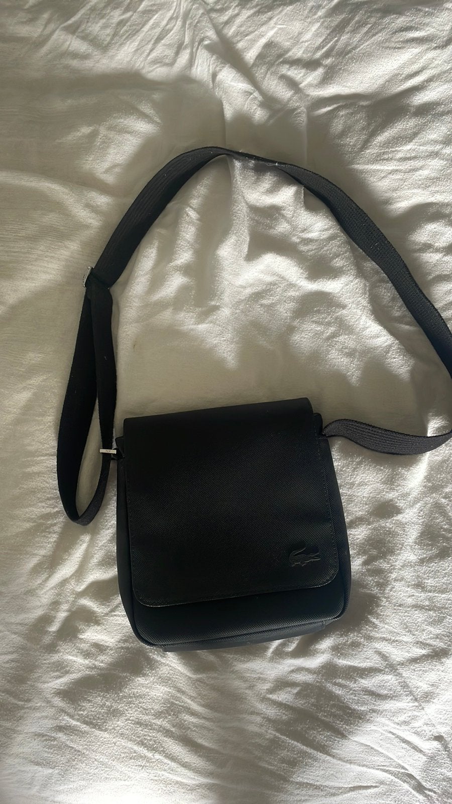 Lacoste schoudertas heren, Sieraden, Tassen en Uiterlijk, Tassen | Schoudertassen, Ophalen of Verzenden, Zo goed als nieuw, Zwart