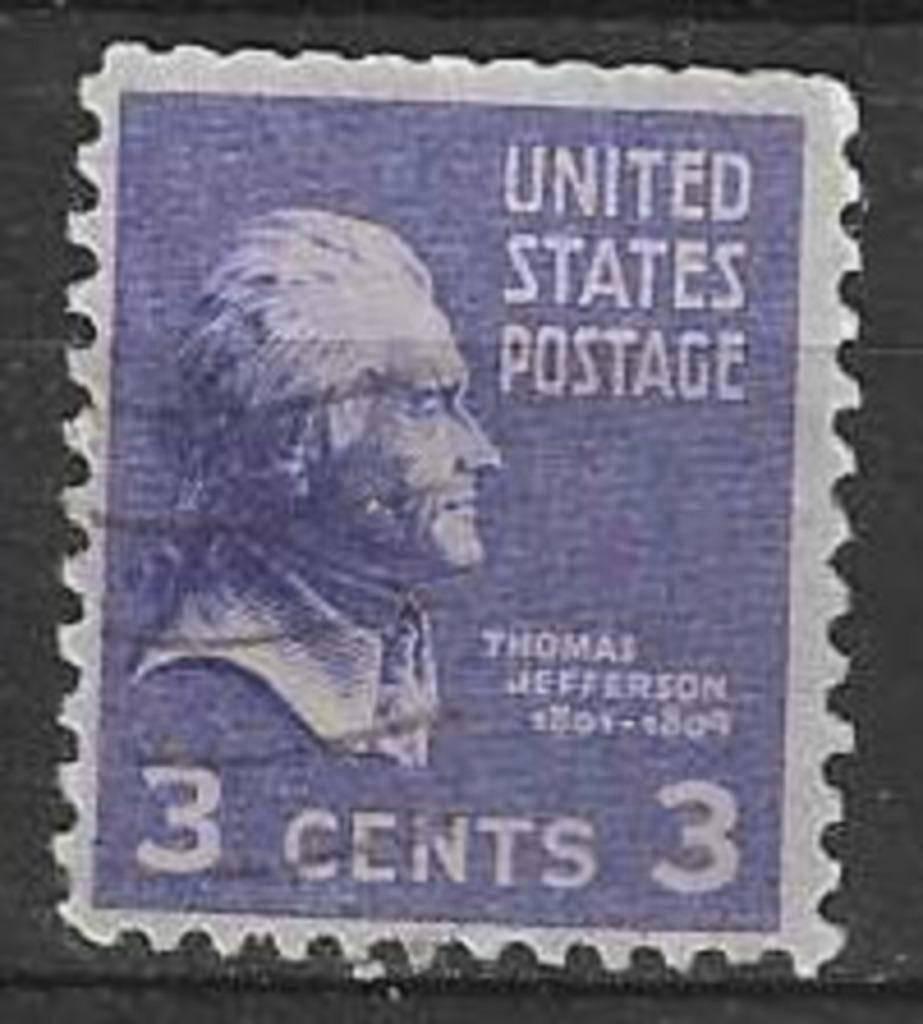 USA 1938 - Yvert 372aB - Thomas Jefferson. (ST), Postzegels en Munten, Postzegels | Amerika, Verzenden, Gestempeld, Noord-Amerika